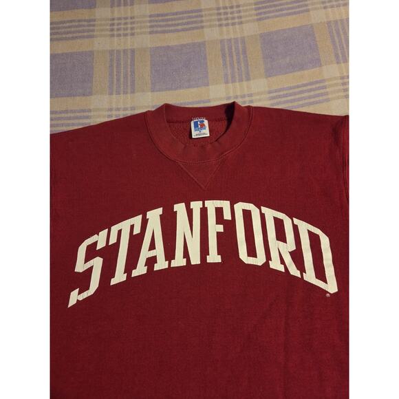Vintage Russell Athletic Stanford University Sweatshirt Crewneck Red Medium 80s - Picture 1 of 10